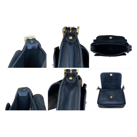 Vintage Coach Rambler’s Legacy 9061 Black Leather Crossbody Shoulder Bag - Picture 3 of 10